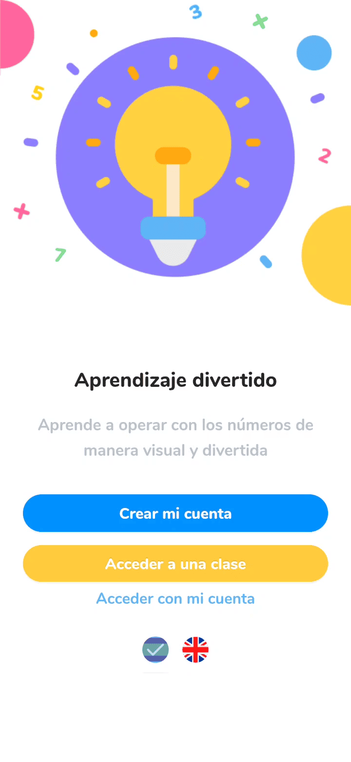 Pantalla de inicio de MiSoroban con opciones de login y registro
